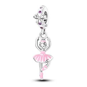 Ballet Charm, S925 Silver Dangle Charm, fits Pandora Charm Bracelet, Ballerina